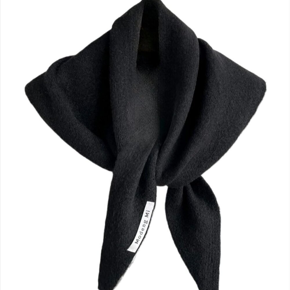 Knitted Triangle Scarf Women Polyester Wool Retro Streetwear Accessories